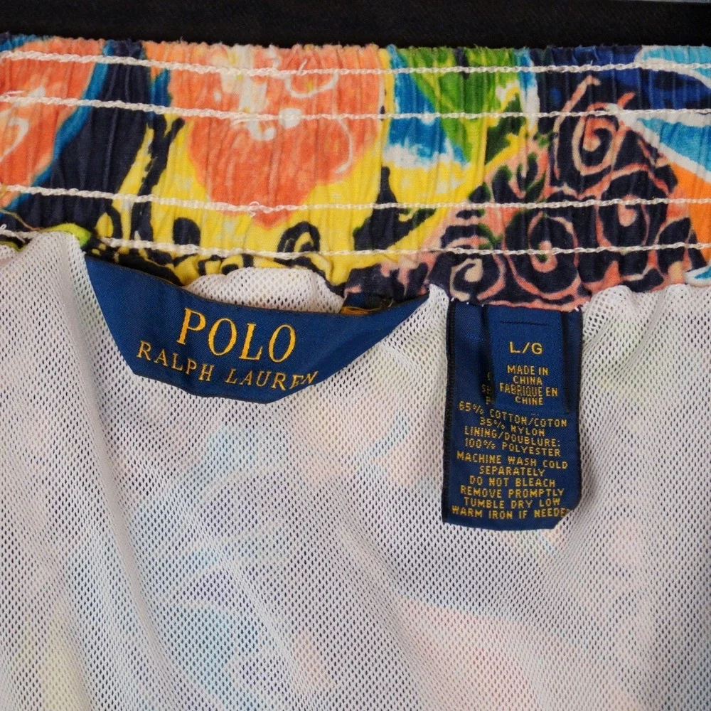 Polo‎ Ralph Lauren Swim Shorts Mens L Multi Color Tropical Floral Cotton/Nylon